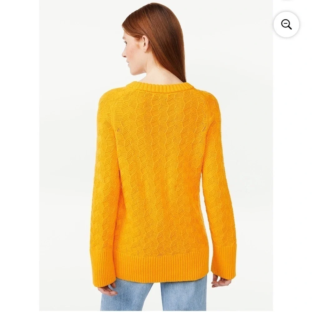 Free Assembly Crew Neck Sweater Extra Large Cadmium Yellow